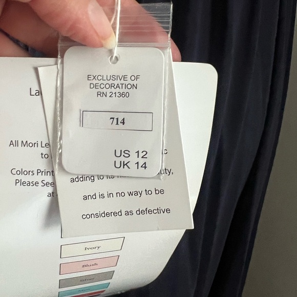 Mori Lee Navy Bridesmaid Dress Style 714 NWT - Picture 9 of 14